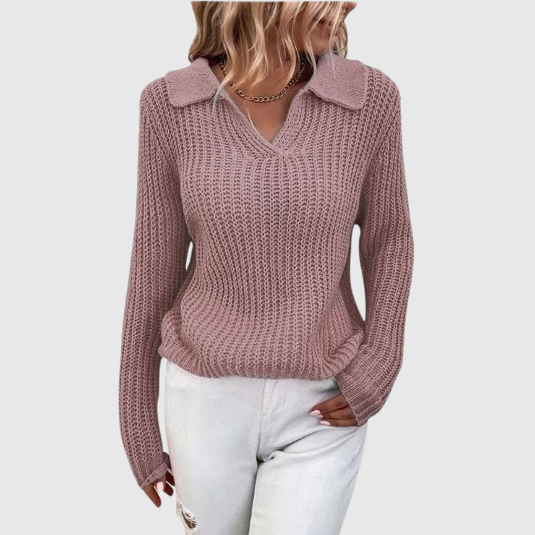 Sweter Mila — décolleté en V qui affine et ajoute de la classe