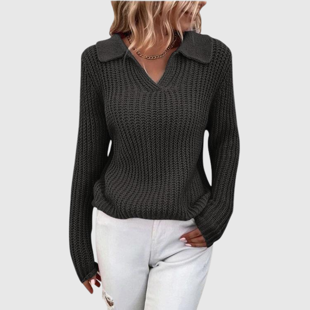 Sweter Mila — décolleté en V qui affine et ajoute de la classe