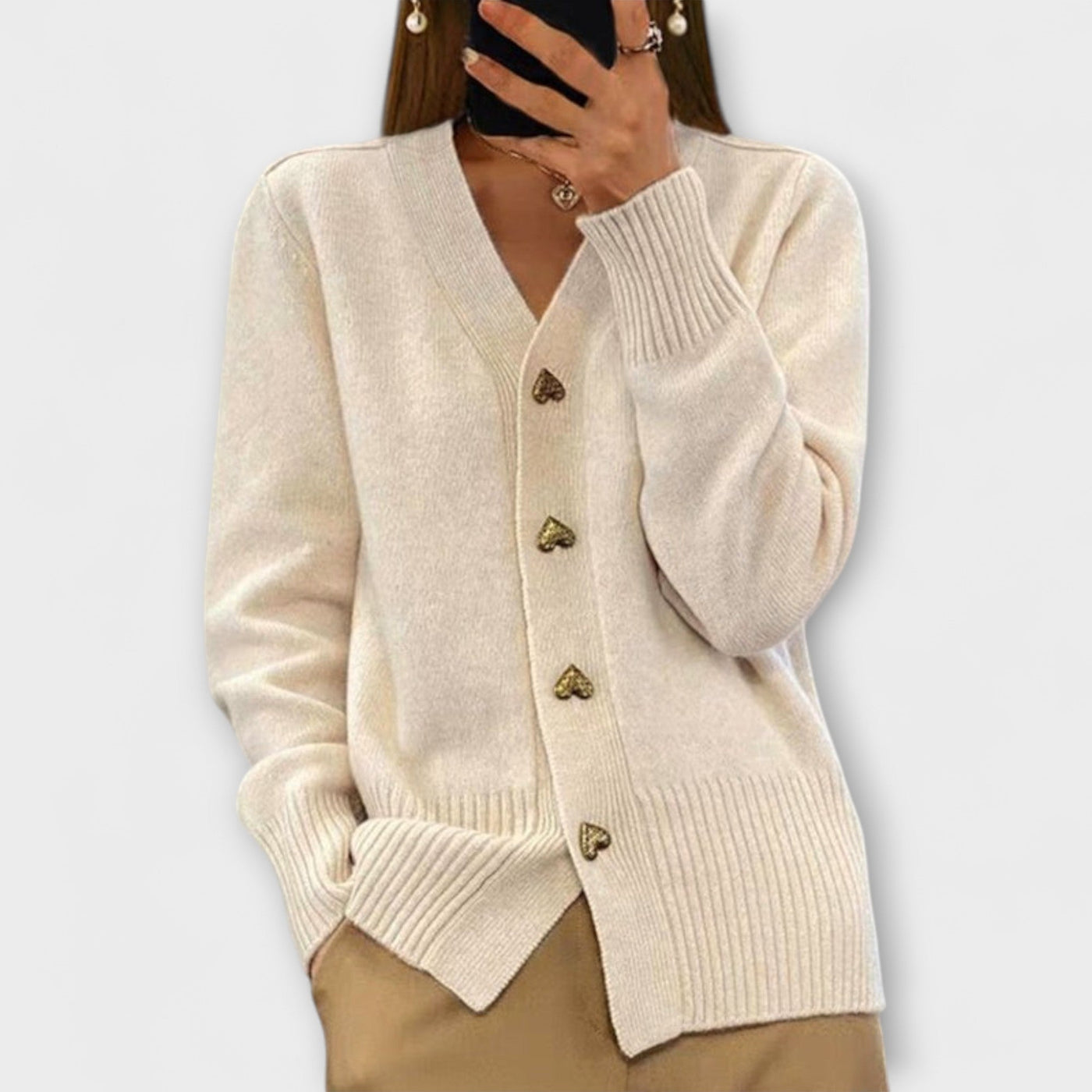 Marij – pull femme à col en V de style vintage