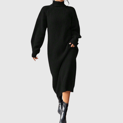 Ewa - Robe Midi Chaleureuse avec Col Roulé