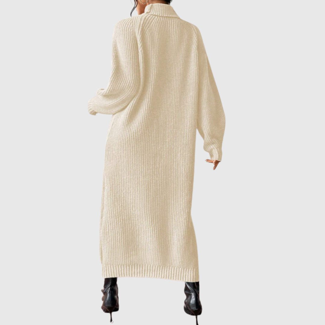 Ewa - Robe Midi Chaleureuse avec Col Roulé
