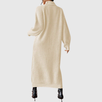 Ewa - Robe Midi Chaleureuse avec Col Roulé