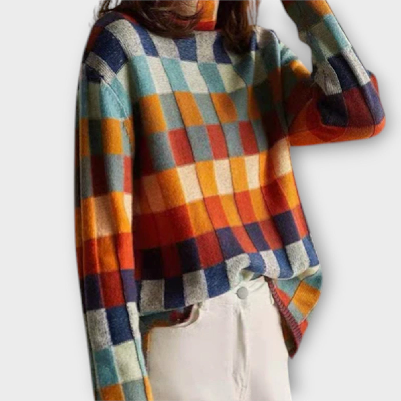 Erika – pull en patchwork alliant style et confort