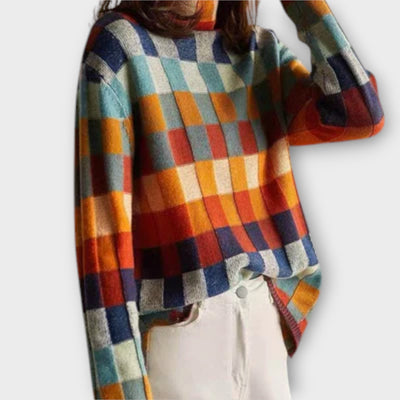 Erika – pull en patchwork alliant style et confort