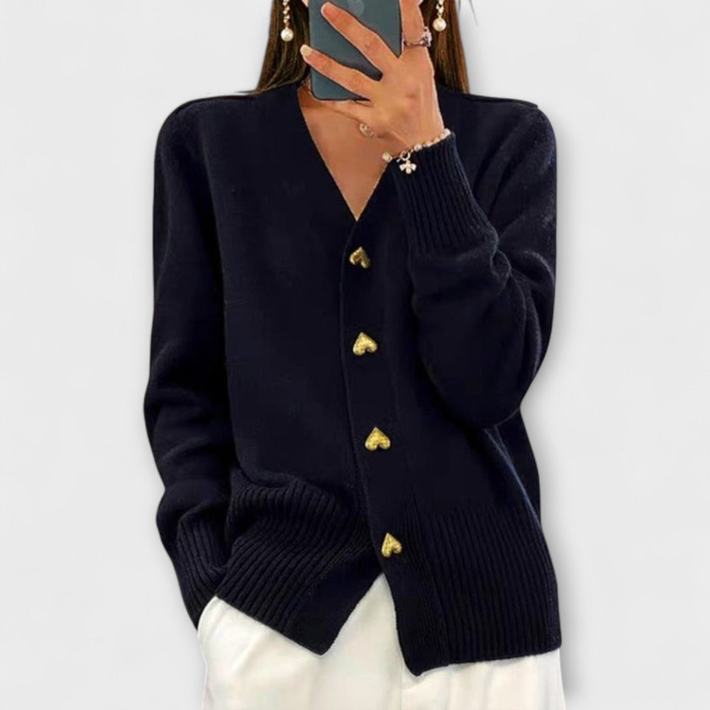 Marij – pull femme à col en V de style vintage