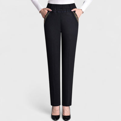Colombe – Jean femme à poches latérales et taille élastique